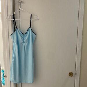 SHEIN Light Blue Mini Dress with Black Straps